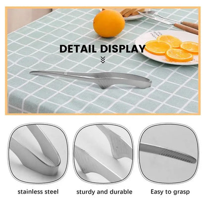 Stainless Steel BBQ Tongs, Self-Standing Korean & Japanese Grill Tongs, 24.5cm