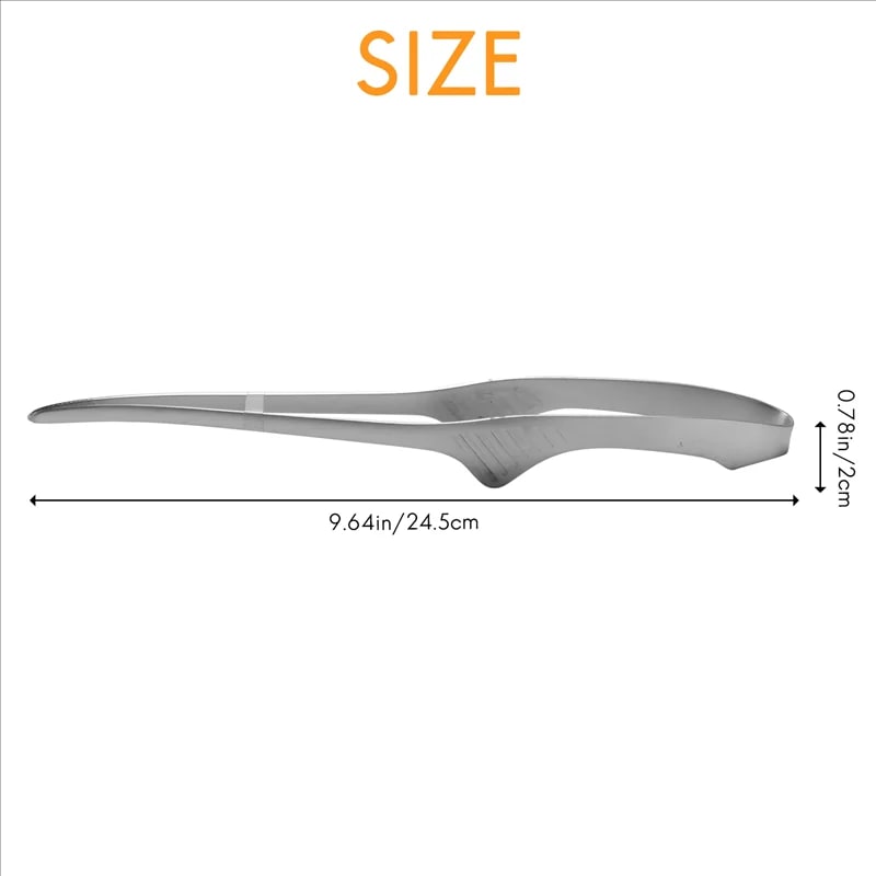 Stainless Steel BBQ Tongs, Self-Standing Korean & Japanese Grill Tongs, 24.5cm