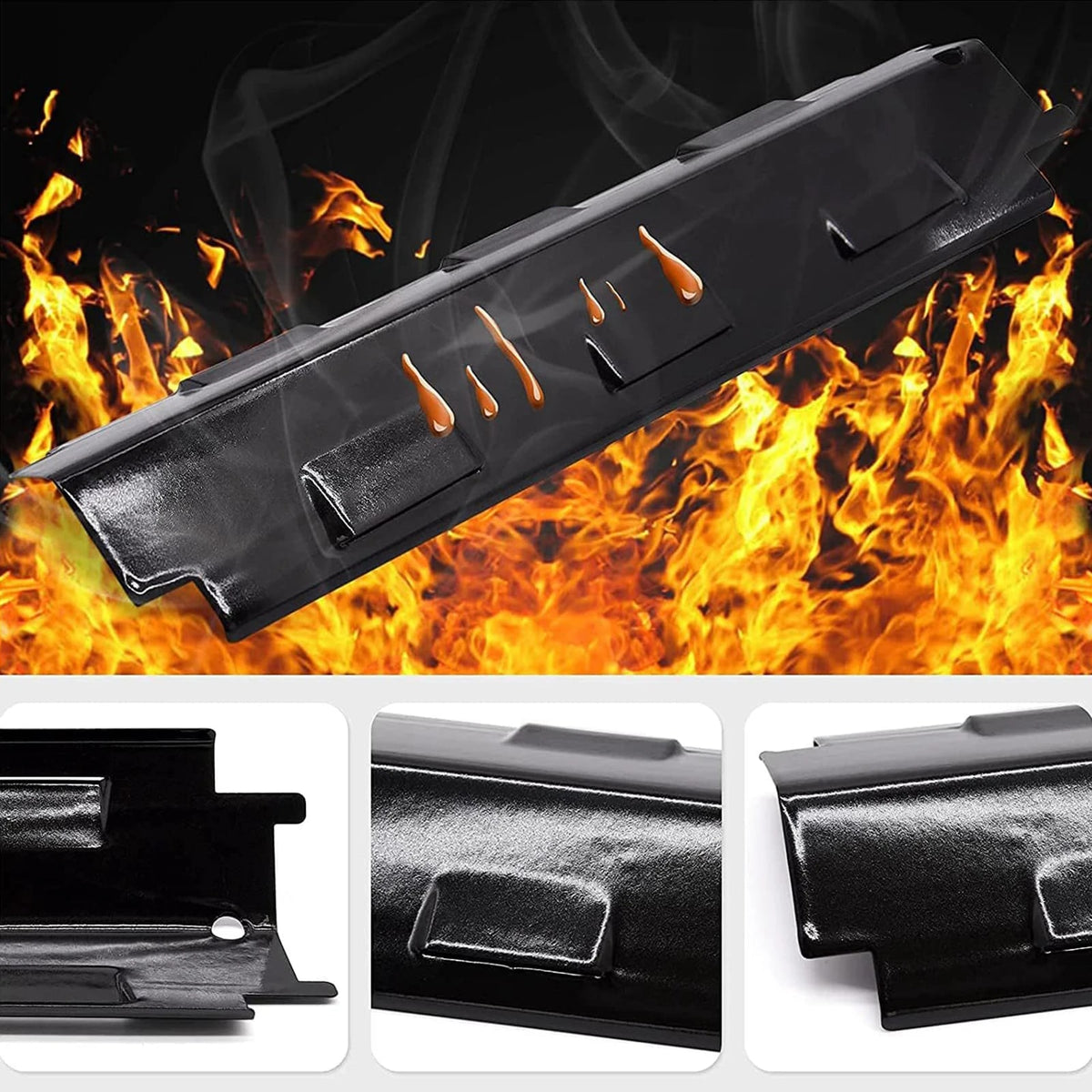 Kesoto Gas Grill Heat Plate Replacement Burner Cover, Porcelain Steel,