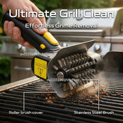 Cordless Electric BBQ Cleaning Brush with Roller Brush and Scraper