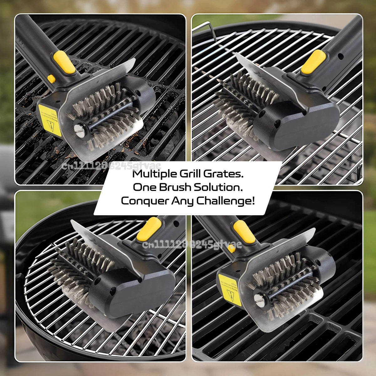 Cordless Electric BBQ Cleaning Brush with Roller Brush and Scraper