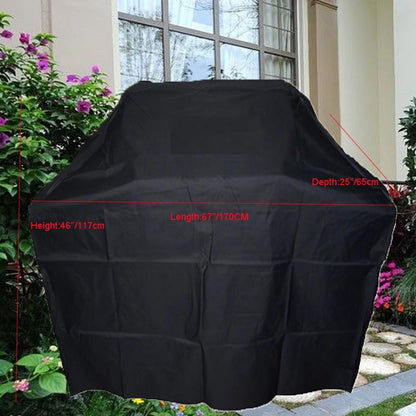 BBQ Grill Cover for Gas Barbecues, Waterproof Black Oxford Fabric, 4 Sizes