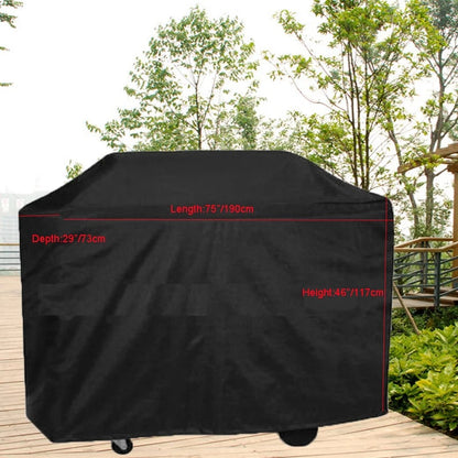 BBQ Grill Cover for Gas Barbecues, Waterproof Black Oxford Fabric, 4 Sizes