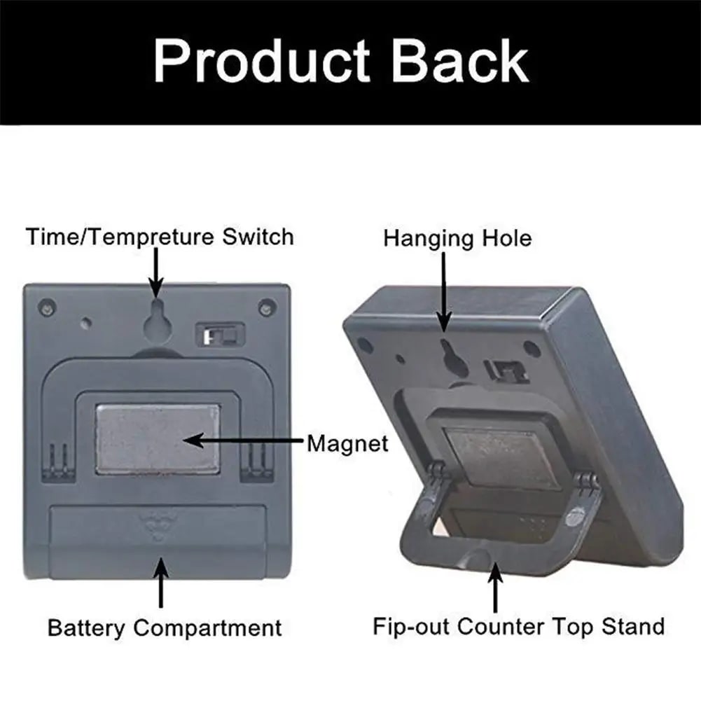 Digital Meat Thermometer with Stainless Steel Probe, BBQ Grill and Oven Timer