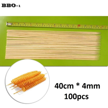 Bamboo BBQ Skewers 40cm x 4mm, Flat Shish Kebab Sticks, 100, 200 or 300 Pack