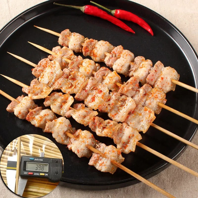 Bamboo BBQ Skewers 40cm x 4mm, Flat Shish Kebab Sticks, 100, 200 or 300 Pack