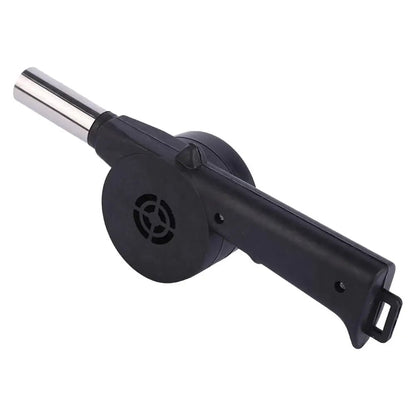 Hand-Cranked BBQ Air Blower Metal Fire Bellows 25cm Black