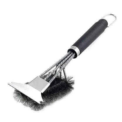 2-in-1 Stainless Steel BBQ Grill Brush and Scraper, Heat-Resistant, 12 Inch