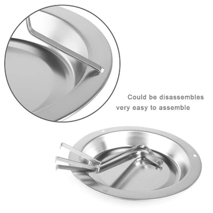 Metal Roast Chicken Holder Stand with Round Roasting Pan for BBQ Cooking