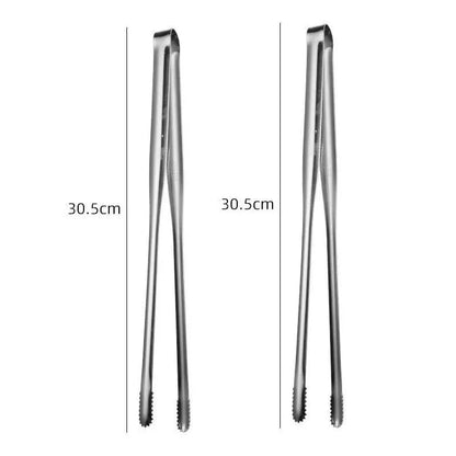 304 Stainless Steel BBQ Tongs, Serrated Food Grippers, S, M or L - L 2pcs