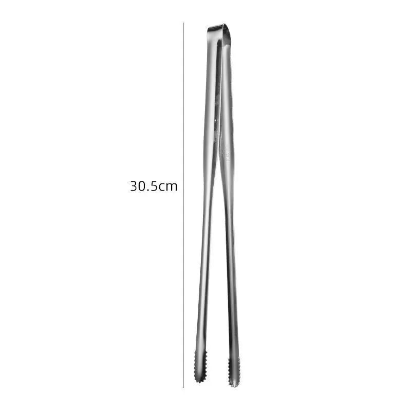 304 Stainless Steel BBQ Tongs, Serrated Food Grippers, S, M or L - L 1pc