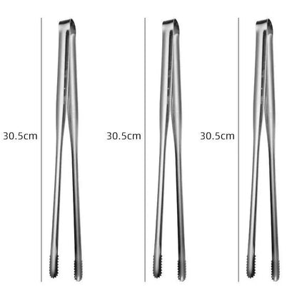 304 Stainless Steel BBQ Tongs, Serrated Food Grippers, S, M or L - L 3pcs