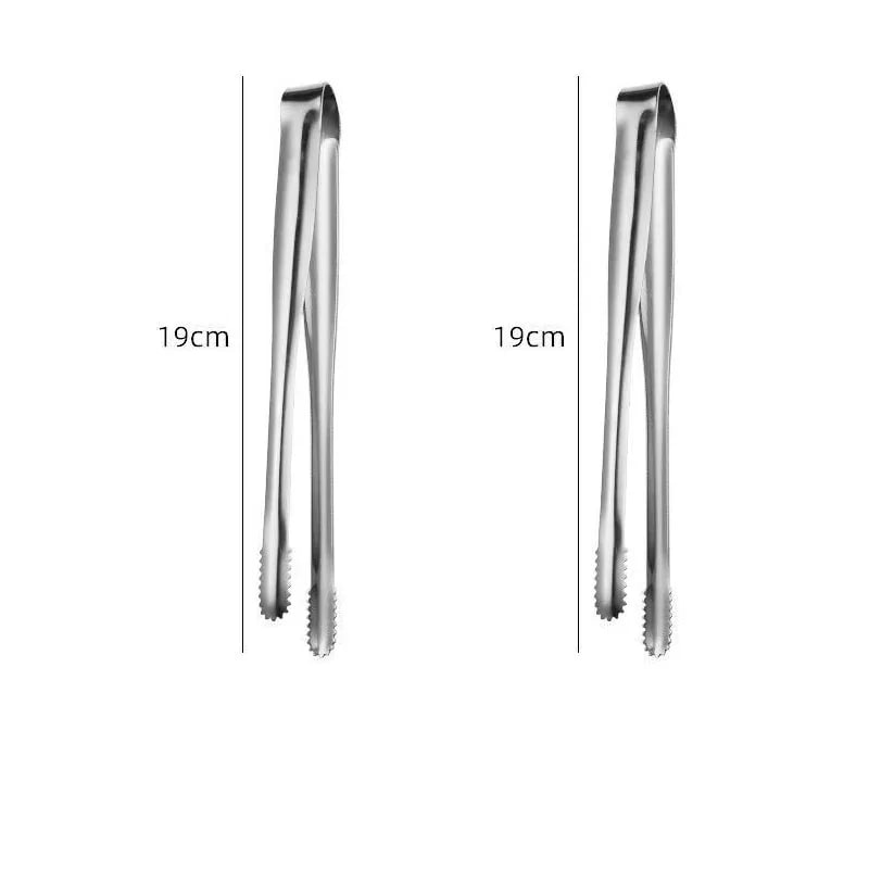304 Stainless Steel BBQ Tongs, Serrated Food Grippers, S, M or L - S 2pcs