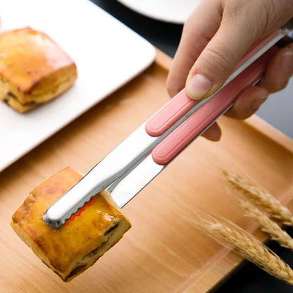 4-Piece Stainless Steel Kitchen and BBQ Tongs, 22.5cm, Random Colours