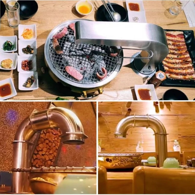 Commercial Metal BBQ Ventilation Elbow System with 100mm Exhaust Duct