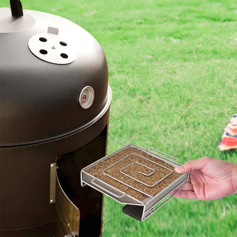 Cold Smoke Generator BBQ Smoker Box, Metal, Round or Square, 250g Wood Options