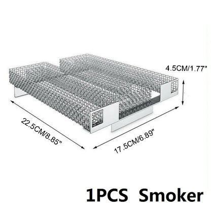 Cold Smoke Generator BBQ Smoker Box, Metal, Round or Square, 250g Wood Options - SMOKER