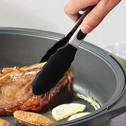 Stainless Steel BBQ Tongs, 3-Piece Set, Silicone Tips, 8/10/13in