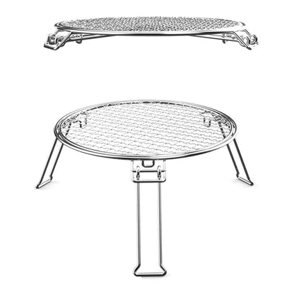 bbqdeals Portable Stainless Steel Circular BBQ Grill Rack, Foldable