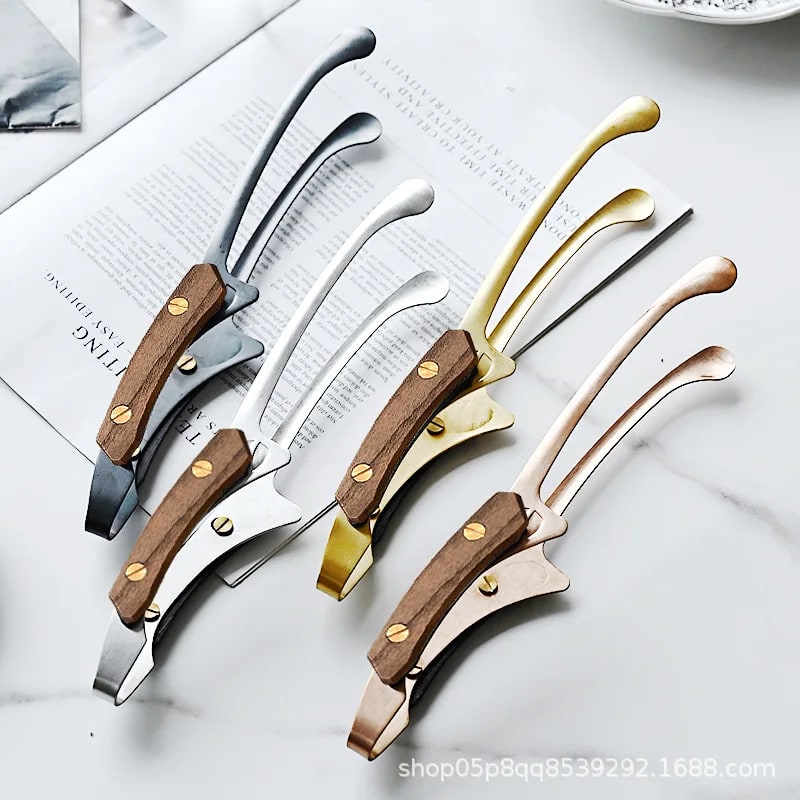 304 Stainless Steel BBQ Tongs with Wooden Handle, Turner Clip, Multiple Options
