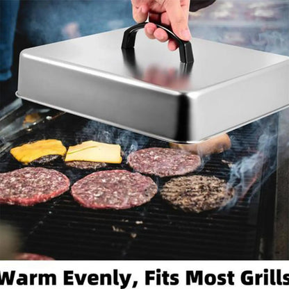 Rectangular Metal BBQ Basting Cover for Cooking and Baking, 43.5 x 28.2 x 6.6cm