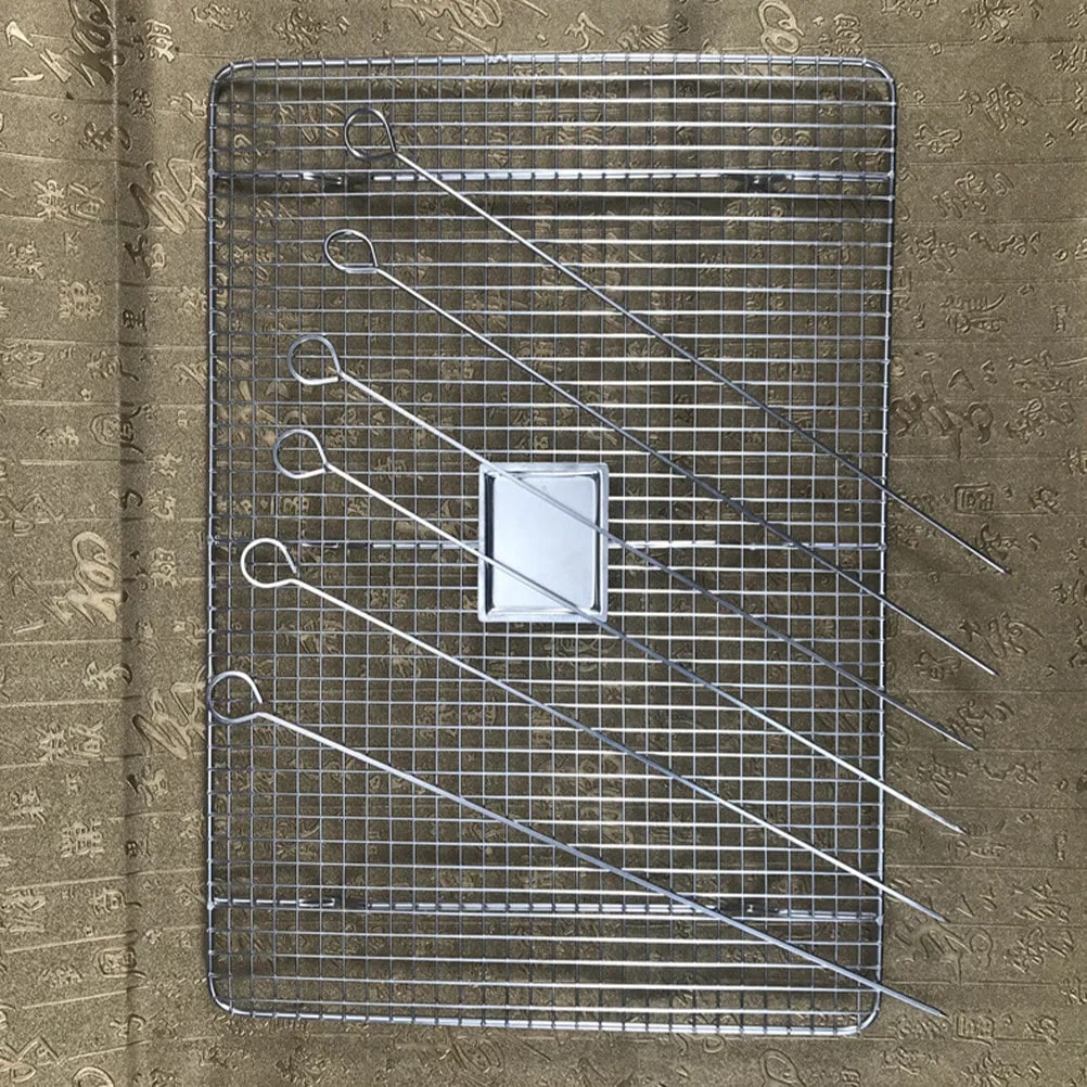 Stainless Steel BBQ Skewers, 8-Piece Set, 30cm, Silver