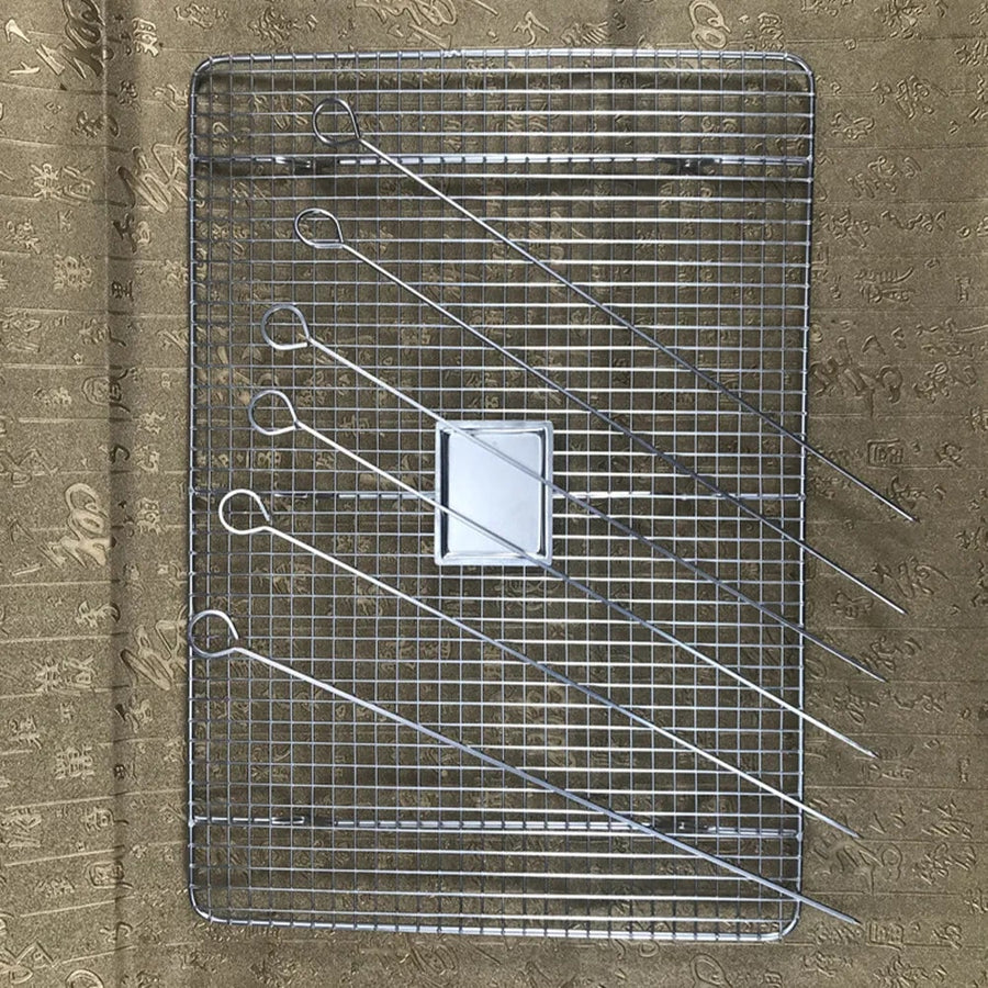 Stainless Steel BBQ Skewers, 8-Piece Set, 30cm, Silver