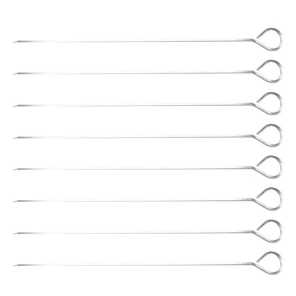 Stainless Steel BBQ Skewers, 8-Piece Set, 30cm, Silver