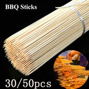 Wooden BBQ Skewers, Disposable Grill Sticks, 30 or 50 Pack
