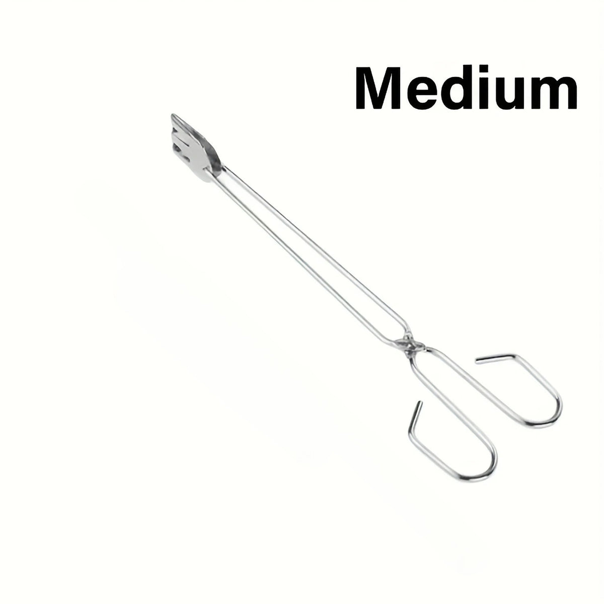 Stainless Steel BBQ Tongs, S/M/L Food Tongs, Silver, 3-Piece Option - M 1PC