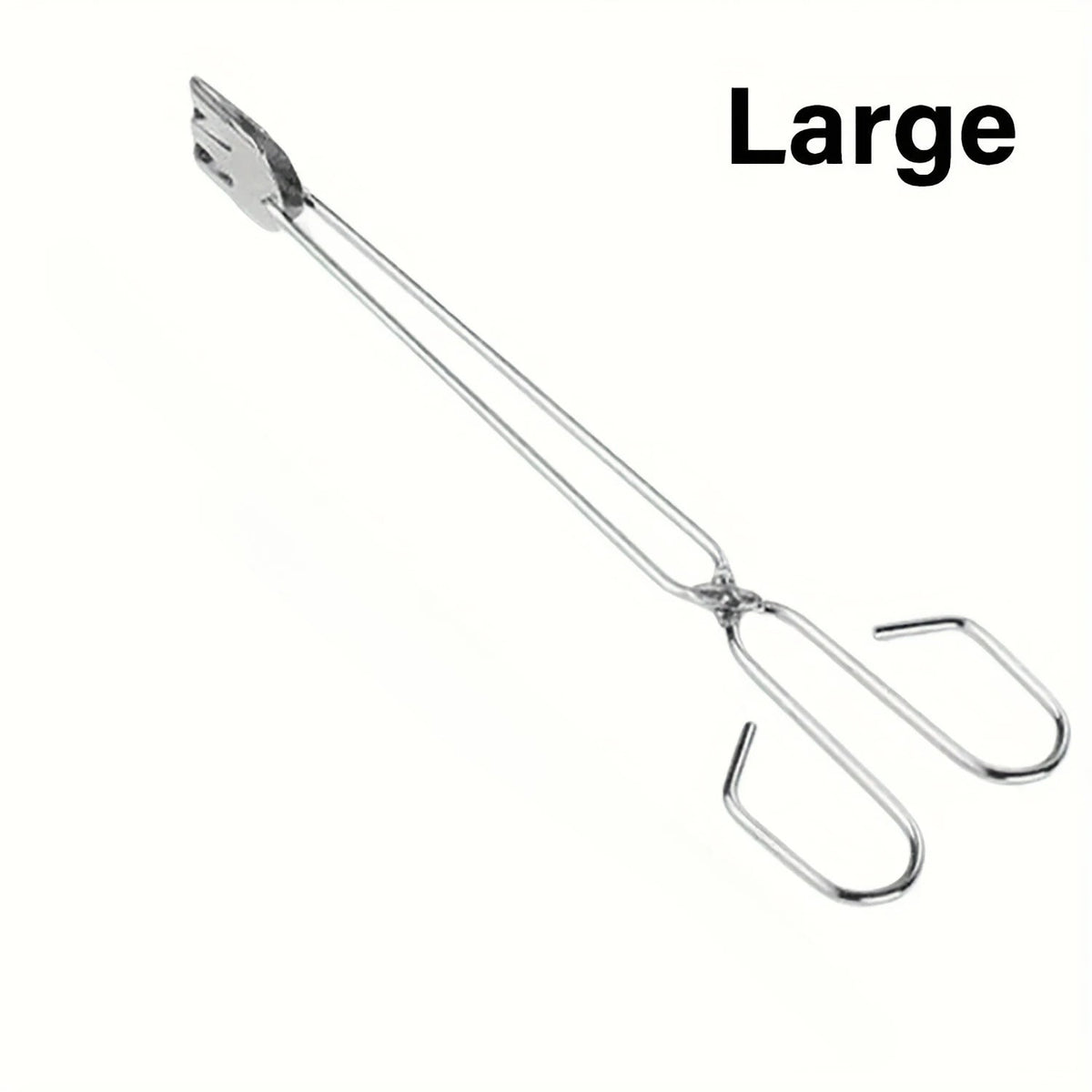 Stainless Steel BBQ Tongs, S/M/L Food Tongs, Silver, 3-Piece Option - L 1PC