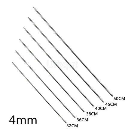Stainless Steel BBQ Skewers, 30-50cm, 1.8-4mm, 10 or 20 Pack