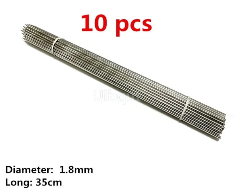 Stainless Steel BBQ Skewers, 30-50cm, 1.8-4mm, 10 or 20 Pack - 1.8mm 35cm 10pcs