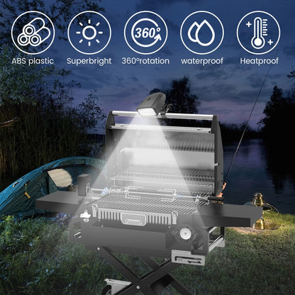 BBQ Grill Light, 10 LED, 200 lm, 360° Rotation, Heat Resistant