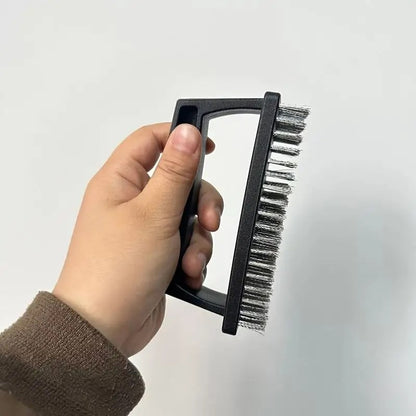 Metal BBQ Grill Brush with Steel Wire Bristles and Ergonomic Handle