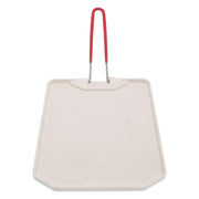 White Metal Grill Pan for BBQ, Square Non-Stick Griddle with Foldable Handle 22.5 x 19.5cm