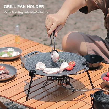 Adjustable BBQ Grill Pan and Tray Support, Black Aluminium Bracket with Stainless Steel Chain