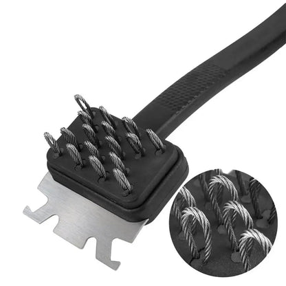 BBQ Grill Cleaning Brush with 304 Stainless Steel Wire Head, Scraper and Opener