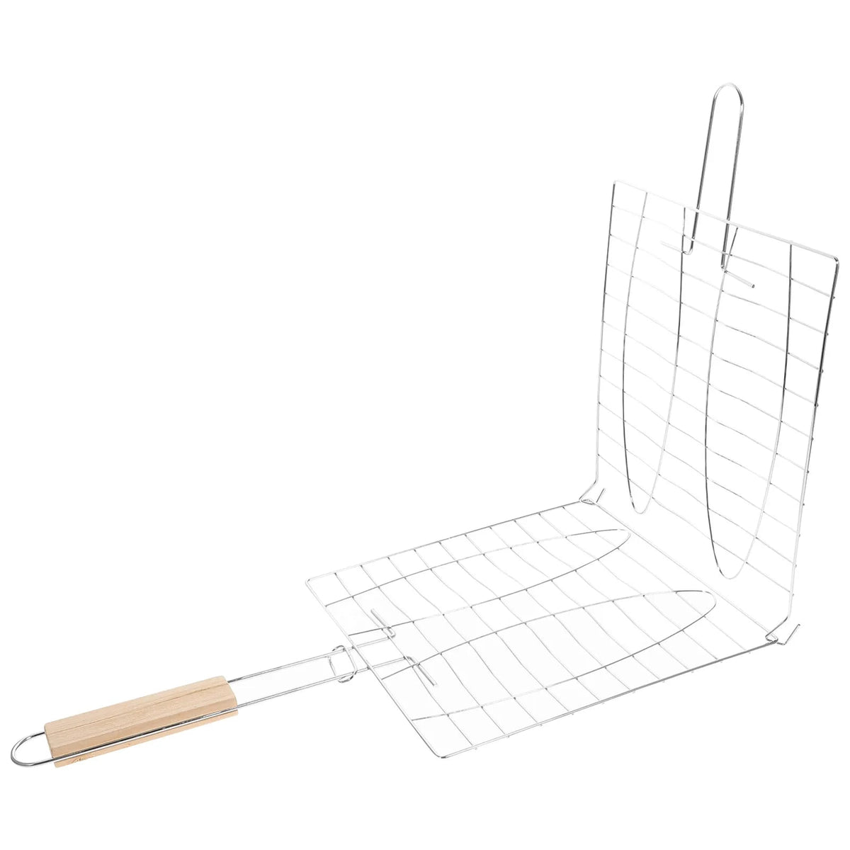 Black Plastic BBQ Grill Basket with Handle, 43.5 x 22.5 cm