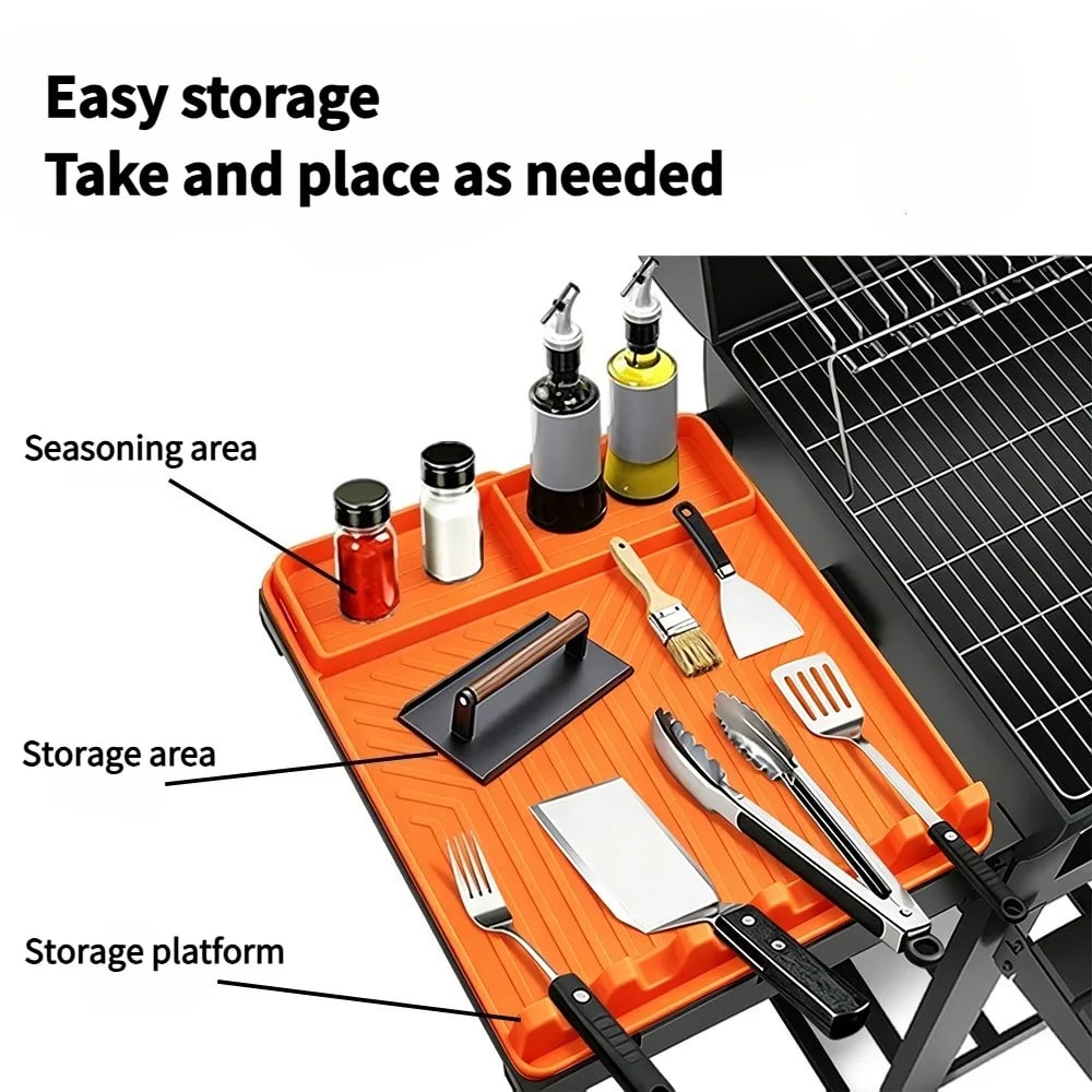 Silicone Grill Side Rack Pad 400 x 300 x 35mm, Black, Grey or Orange