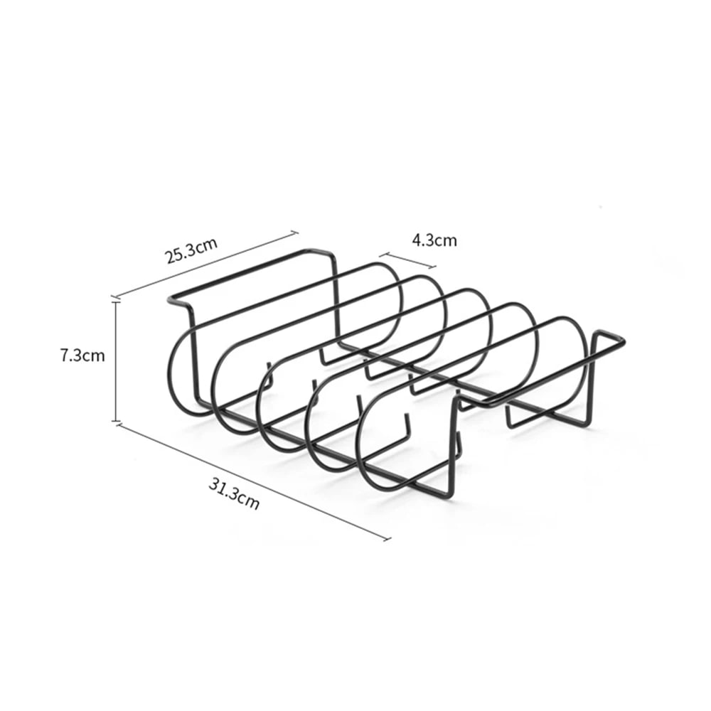 BBQ Rib Rack for 4 Ribs, Metal Barbecue Roasting Stand, 31.3 x 25.3 x 7.3 cm