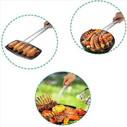 4-Piece Stainless Steel Kitchen Tweezers, 30cm Long BBQ Grill Tongs