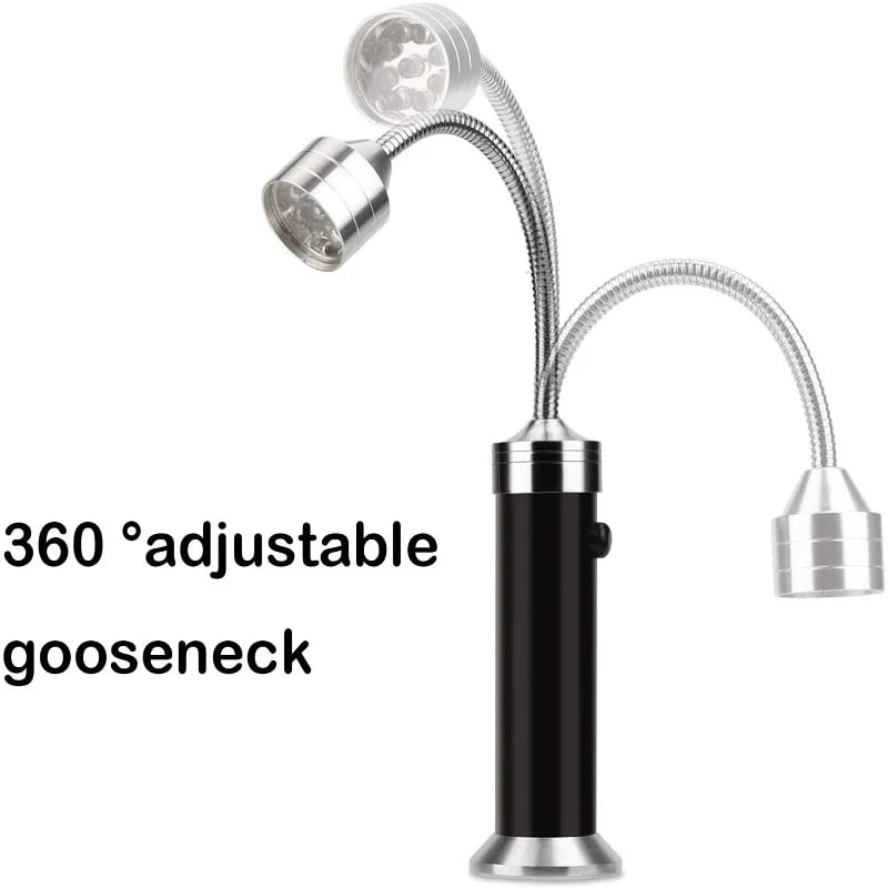 Magnetic BBQ Grill Light Set, 9 LED, 75 Lumens, Flexible 360° Neck, 2 Pack