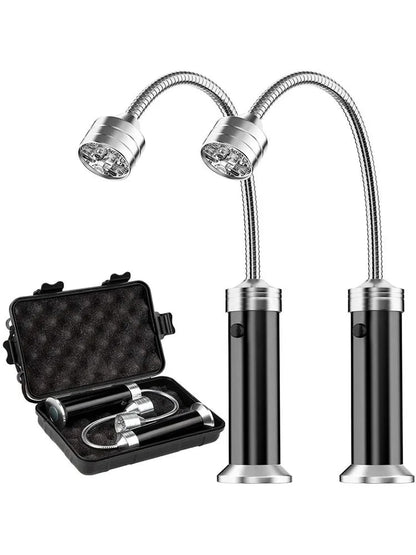 Magnetic BBQ Grill Light Set, 9 LED, 75 Lumens, Flexible 360° Neck, 2 Pack - 2Pcs Light and box