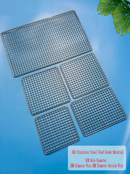 304 Stainless Steel BBQ Grill Mesh Grate, Rectangle, Multiple Sizes