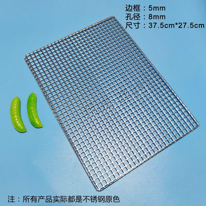 304 Stainless Steel BBQ Grill Mesh Grate, Rectangle, Multiple Sizes - 37.5X27.5CM