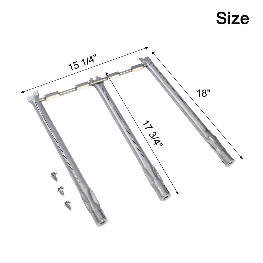 bbqdeals Front-Control Grill Burner Replacement Set, 304 Stainless Steel,