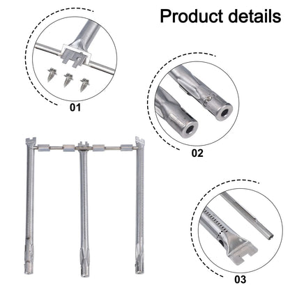 bbqdeals Front-Control Grill Burner Replacement Set, 304 Stainless Steel,