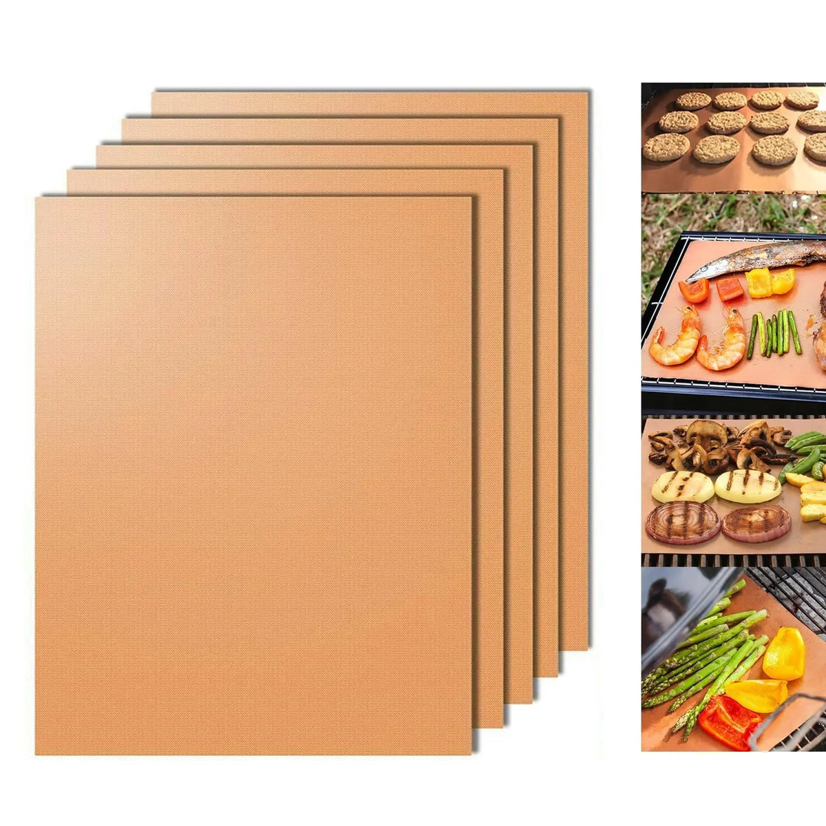 Reusable Non-Stick BBQ Grill Mat, Cut to Size, Rubber, 33 x 40cm or 40 x 50cm