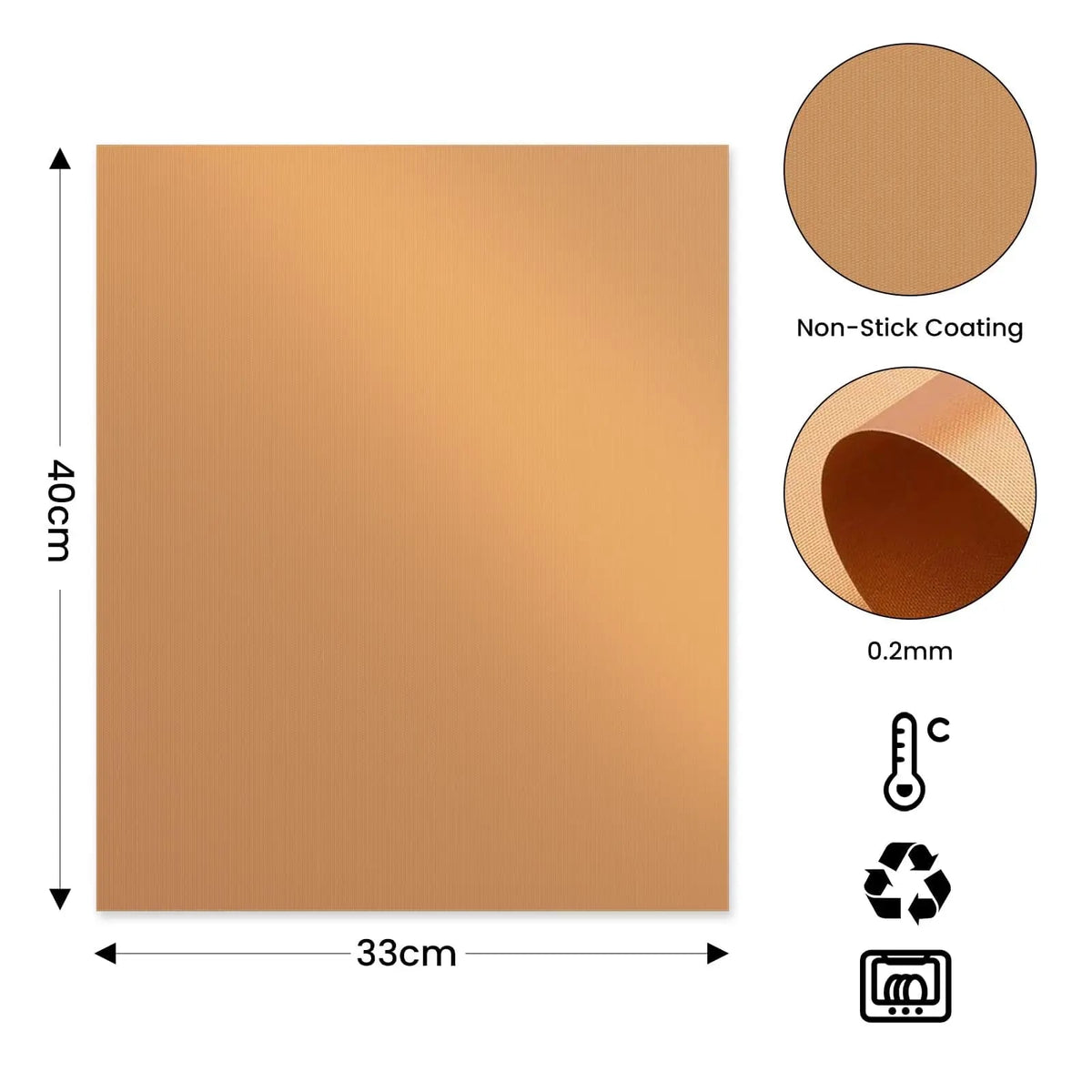 Reusable Non-Stick BBQ Grill Mat, Cut to Size, Rubber, 33 x 40cm or 40 x 50cm